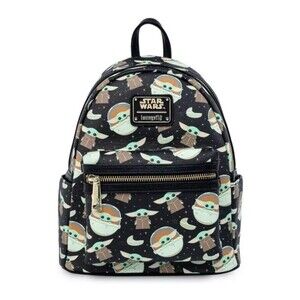 Loungefly Disney Parks Star Wars The Mandalorian Grogu Yoda Backpack Like New